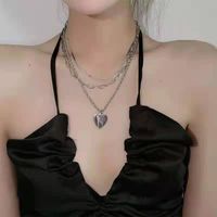 Mode Herzform Lächelndes Gesicht Titan Stahl Einbrennlack Perle Halskette Mit Anhänger 1 Stück sku image 10