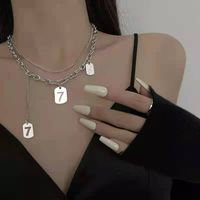 Fashion Heart Shape Smiley Face Titanium Steel Stoving Varnish Pearl Pendant Necklace 1 Piece sku image 16