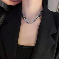 Fashion Heart Shape Smiley Face Titanium Steel Stoving Varnish Pearl Pendant Necklace 1 Piece sku image 37
