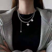Fashion Heart Shape Smiley Face Titanium Steel Stoving Varnish Pearl Pendant Necklace 1 Piece sku image 42