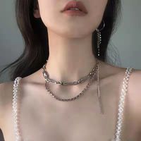 Mode Herzform Lächelndes Gesicht Titan Stahl Einbrennlack Perle Halskette Mit Anhänger 1 Stück sku image 30