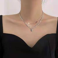 Fashion Heart Shape Smiley Face Titanium Steel Stoving Varnish Pearl Pendant Necklace 1 Piece sku image 47