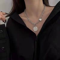 Fashion Heart Shape Smiley Face Titanium Steel Stoving Varnish Pearl Pendant Necklace 1 Piece sku image 38