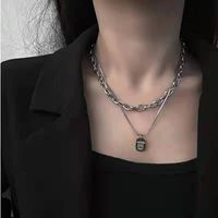 Mode Herzform Lächelndes Gesicht Titan Stahl Einbrennlack Perle Halskette Mit Anhänger 1 Stück sku image 48