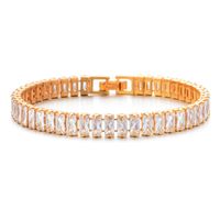 Copper Rhodium Plated Classic Style Inlay Colorful Zircon Bracelets sku image 3