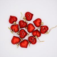 Christmas Fashion Heart Shape Plastic Party Hanging Ornaments 12 Pieces main image 4