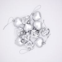 Christmas Fashion Heart Shape Plastic Party Hanging Ornaments 12 Pieces main image 2