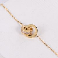 Fashion Round Stainless Steel Inlay Artificial Diamond Pendant Necklace 1 Piece main image 5