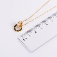 Fashion Round Stainless Steel Inlay Artificial Diamond Pendant Necklace 1 Piece main image 4