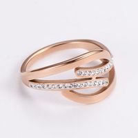Fashion Solid Color Stainless Steel Plating Inlay Zircon Rings 1 Piece sku image 10
