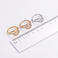 Fashion Solid Color Stainless Steel Plating Inlay Zircon Rings 1 Piece main image 2