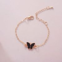 Sweet Butterfly Daisy Alloy Enamel Inlay Rhinestones Women's Bracelets 1 Piece sku image 2