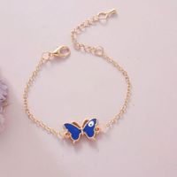 Sweet Butterfly Daisy Alloy Enamel Inlay Rhinestones Women's Bracelets 1 Piece sku image 16