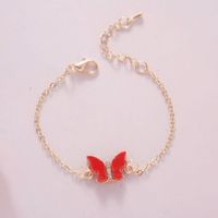 Sweet Butterfly Daisy Alloy Enamel Inlay Rhinestones Women's Bracelets 1 Piece sku image 29