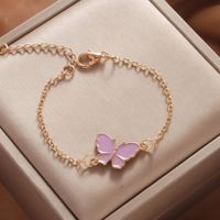 Sweet Butterfly Daisy Alloy Enamel Inlay Rhinestones Women's Bracelets 1 Piece sku image 34