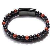 1 Pieza Estilo Étnico Giro Aleación Piedra Natural Roca Volcánica Hombres Pulsera sku image 12