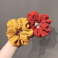 Fashion Plaid Cloth Pleated Hair Tie 1 Set main image 5