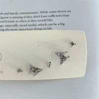 Fashion Butterfly Alloy Inlay Artificial Diamond Women's Ear Studs 5 Pieces main image 3