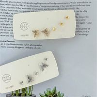 Fashion Butterfly Alloy Inlay Artificial Diamond Women's Ear Studs 5 Pieces main image 1