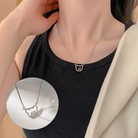 Fashion Letter Universe Titanium Steel Rhinestones Pendant Necklace sku image 21