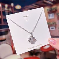 Fashion Letter Universe Titanium Steel Rhinestones Pendant Necklace sku image 17