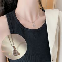 Fashion Letter Universe Titanium Steel Rhinestones Pendant Necklace sku image 23