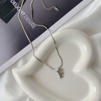 Simple Style Letter Titanium Steel Pendant Necklace 1 Piece sku image 9