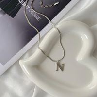 Simple Style Letter Titanium Steel Pendant Necklace 1 Piece sku image 16