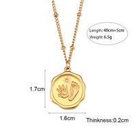 Fashion Round Stainless Steel Plating Inlay Zircon Pendant Necklace 1 Piece main image 4