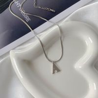 Simple Style Letter Titanium Steel Pendant Necklace 1 Piece sku image 5