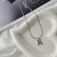 Simple Style Letter Titanium Steel Pendant Necklace 1 Piece sku image 13