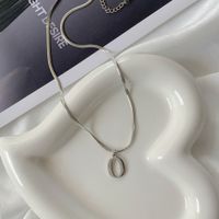 Simple Style Letter Titanium Steel Pendant Necklace 1 Piece sku image 17