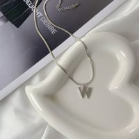 Simple Style Letter Titanium Steel Pendant Necklace 1 Piece sku image 24