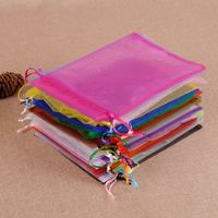 Simple Style Solid Color Organza Drawstring Jewelry Packaging Bags main image 2