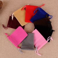 Fashion Solid Color Flannel Jewelry Packaging Bags 1 Piece main image 2