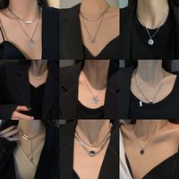 Fashion Heart Shape Butterfly Alloy Pearl Plating Women's Layered Necklaces Pendant Necklace 1 Piece main image 4