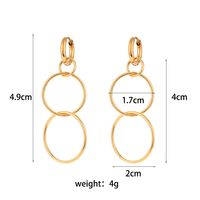 1 Pair Fashion Round Plating Stainless Steel Gold Plated Drop Earrings main image 5