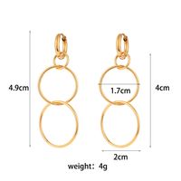 1 Pair Fashion Round Plating Stainless Steel Gold Plated Drop Earrings sku image 1