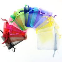 Fashion Solid Color Organza Drawstring Jewelry Packaging Bags main image 5