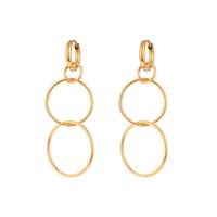 1 Pair Fashion Round Plating Stainless Steel Gold Plated Drop Earrings main image 4