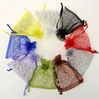 Fashion Solid Color Organza Drawstring Jewelry Packaging Bags main image 4