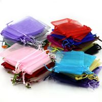 Fashion Solid Color Organza Drawstring Jewelry Packaging Bags main image 3