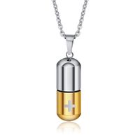 Fashion Geometric Pill Titanium Steel Necklace Plating Stainless Steel Necklaces sku image 8