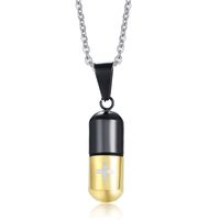 Fashion Geometric Pill Titanium Steel Necklace Plating Stainless Steel Necklaces sku image 10