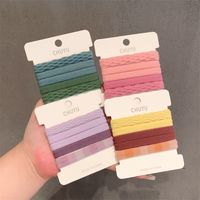 Fashion Solid Color Cloth Patchwork Hair Tie 1 Set main image 4