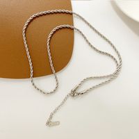 Simple Style Solid Color Twist Freshwater Pearl Titanium Steel Necklace 1 Piece sku image 5