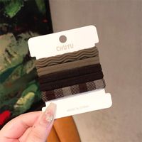 Fashion Solid Color Cloth Patchwork Hair Tie 1 Set sku image 2