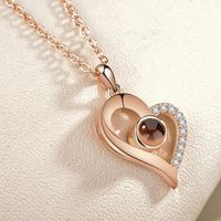 Fashion Letter Heart Shape Flower Alloy Women's Necklace 1 Piece sku image 16