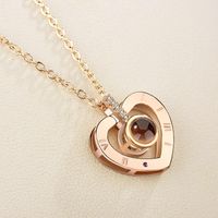 Fashion Letter Heart Shape Flower Alloy Women's Necklace 1 Piece sku image 5