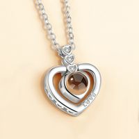 Fashion Letter Heart Shape Flower Alloy Women's Necklace 1 Piece sku image 61